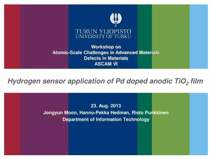 hydrogen sensor application of pd doped anodic tio 2 film