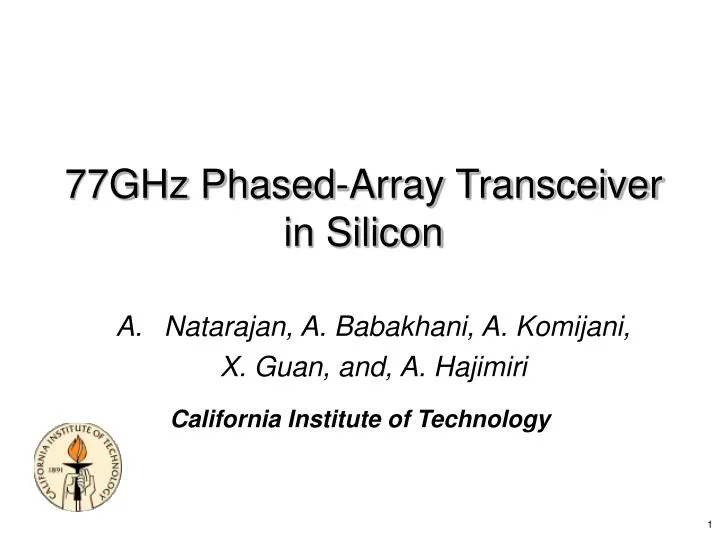 77ghz phased array transceiver in silicon