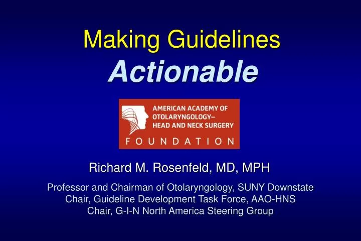 making guidelines actionable