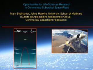 Opportunities for Life-Sciences Research in Commercial Suborbital Space Flight