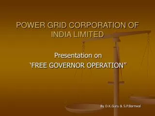 POWER GRID CORPORATION OF INDIA LIMITED