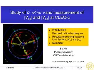 Study of D?K/ ? e + ? and measurement of |V cs | and |V cd | at CLEO-c