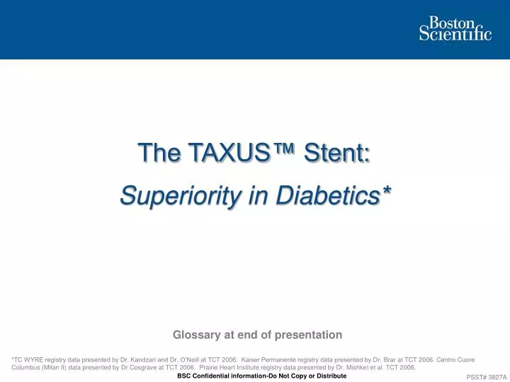 the taxus stent superiority in diabetics