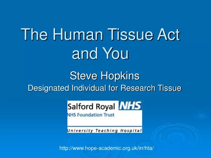 the human tissue act and you