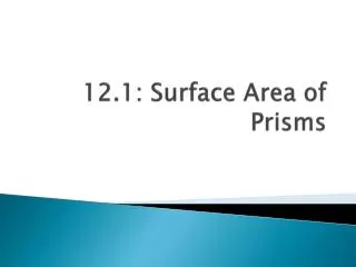 12.1: Surface Area of Prisms