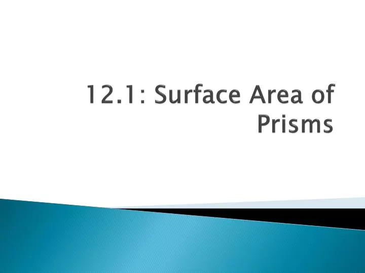 12 1 surface area of prisms