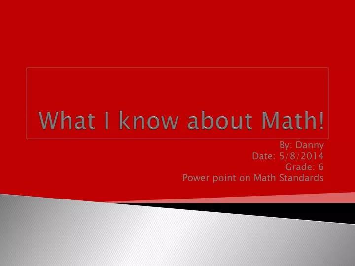 what i know about math