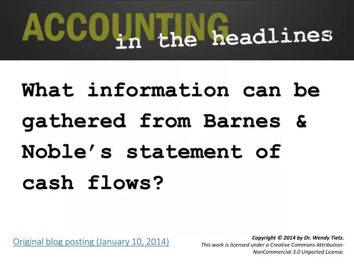 what information can be gathered from barnes noble s statement of cash flows