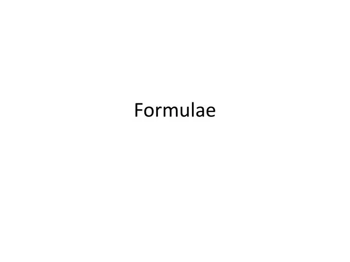 formulae