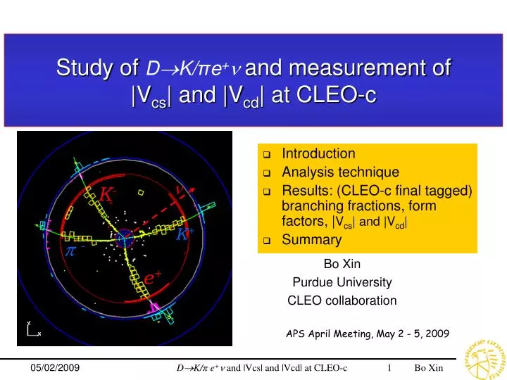 study of d k e and measurement of v cs and v cd at cleo c