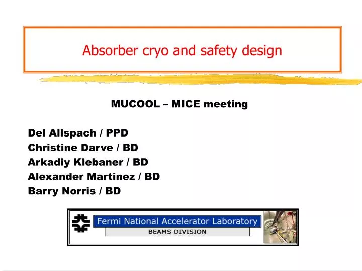 absorber cryo and safety design