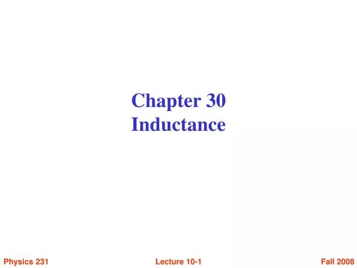 chapter 30 inductance