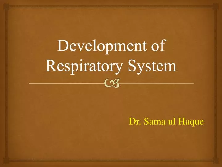 development of respiratory system