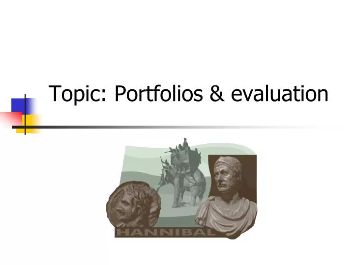 topic portfolios evaluation