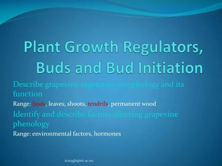 plant growth regulators buds and bud initiation