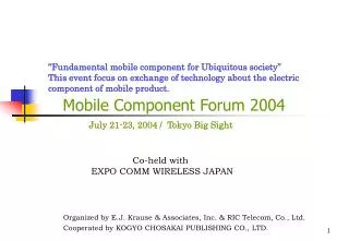Mobile Component Forum 2004