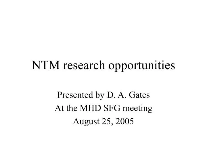 ntm research opportunities