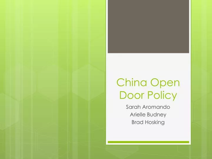 china open door policy