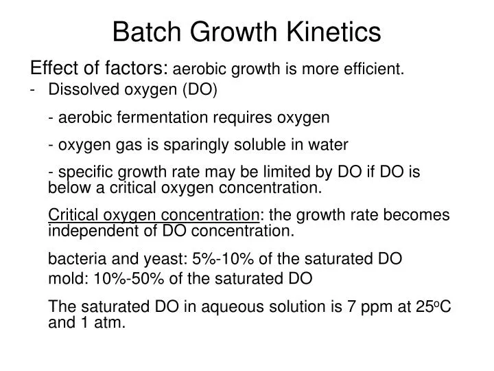 batch growth kinetics