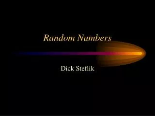 Random Numbers