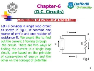 Chapter-6 (D.C. Circuits)
