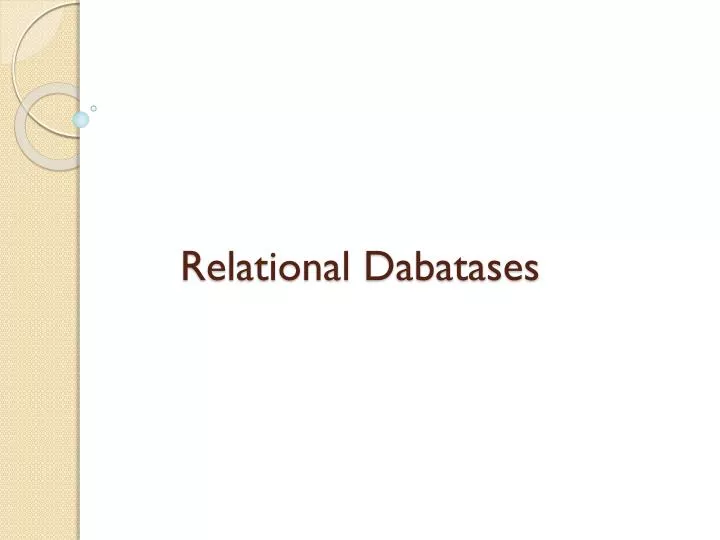 relational dabatases