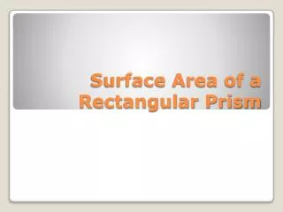 Surface Area of a Rectangular Prism