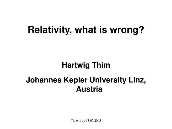 relativity what is wrong