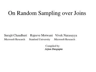 On Random Sampling over Joins