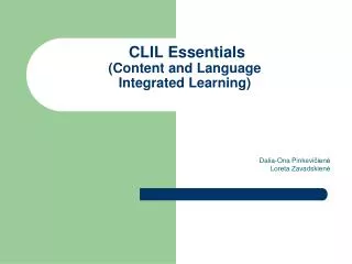CLIL Essentials (Content and Language Integrated Learning)