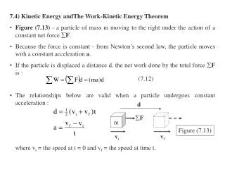 7.4) Kinetic Energy andThe Work-Kinetic Energy Theorem