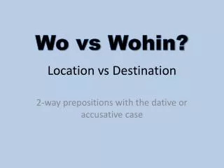 Location vs Destination