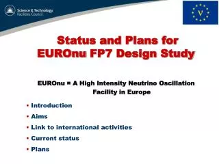 Status and Plans for EUROnu FP7 Design Study