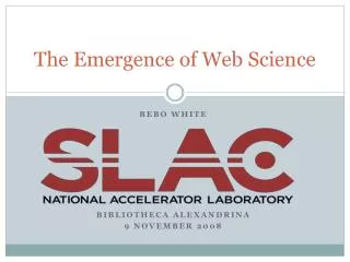 The Emergence of Web Science