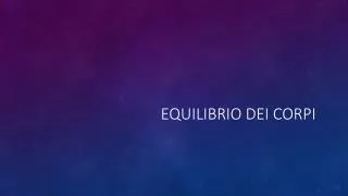 equilibrio dei corpi