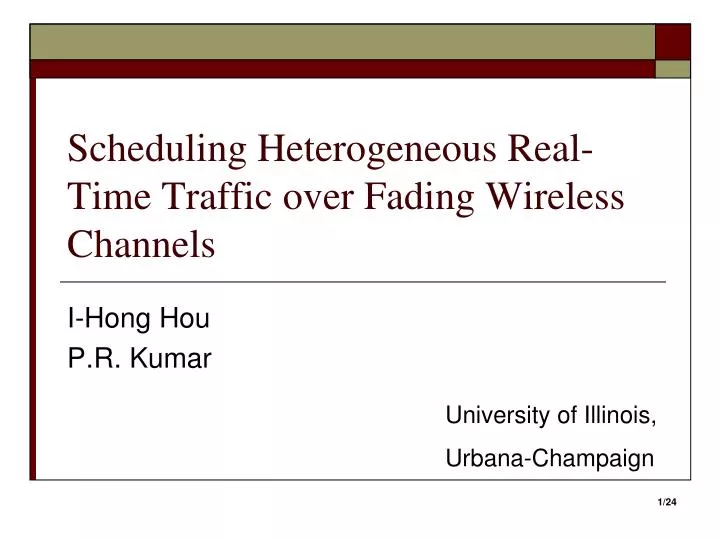 scheduling heterogeneous real time traffic over fading wireless channels