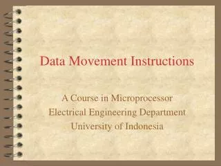 Data Movement Instructions