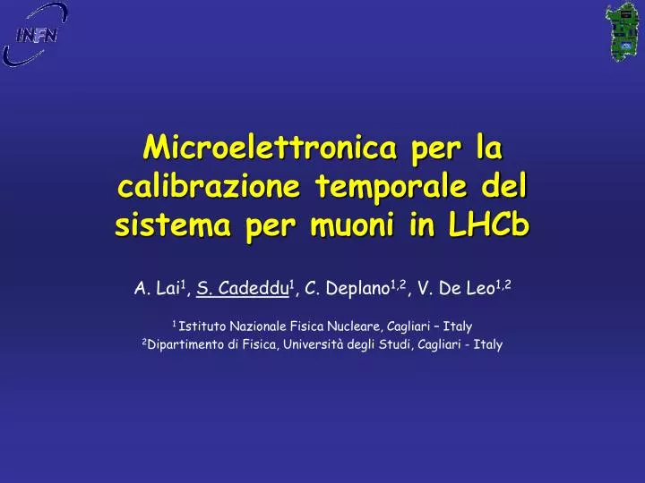 microelettronica per la calibrazione temporale del sistema per muoni in lhcb