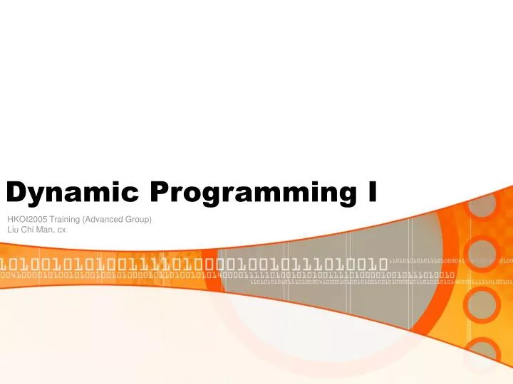 dynamic programming i