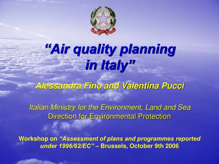 air quality planning in italy