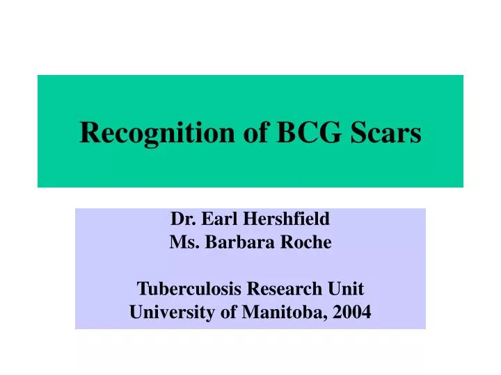 recognition of bcg scars