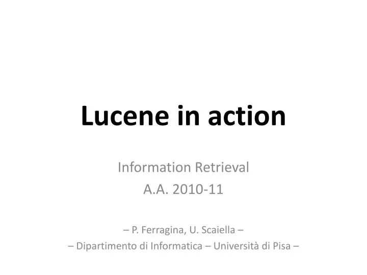 lucene in action