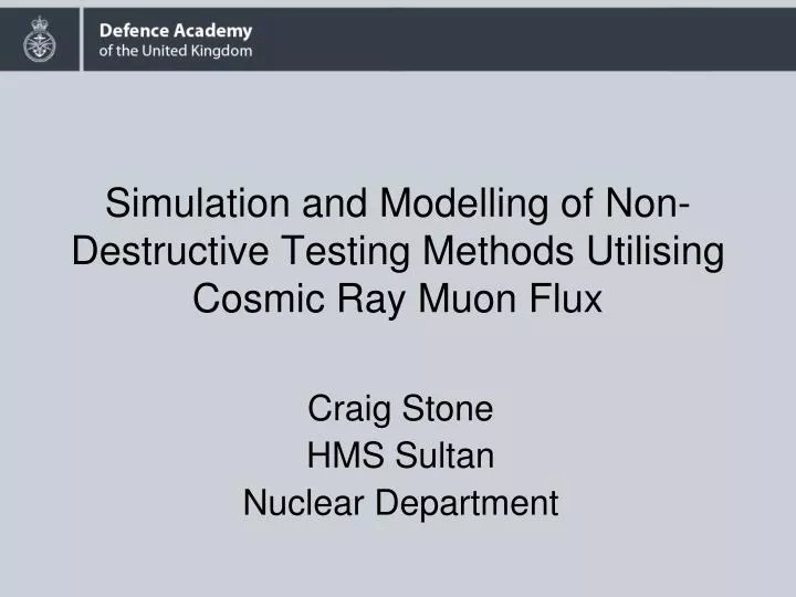 craig stone hms sultan nuclear department