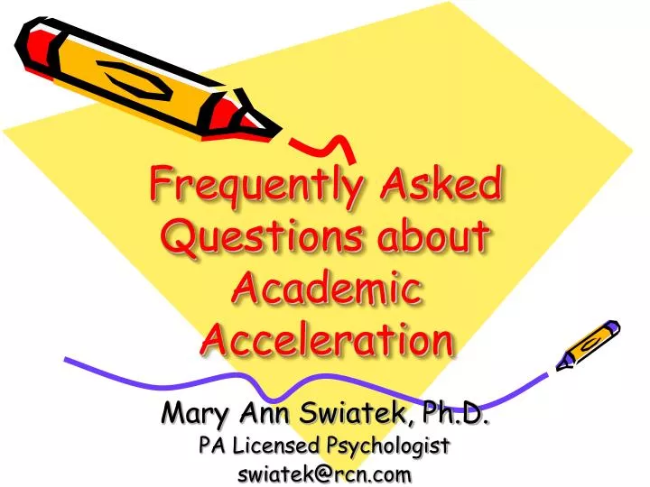 frequently asked questions about academic acceleration
