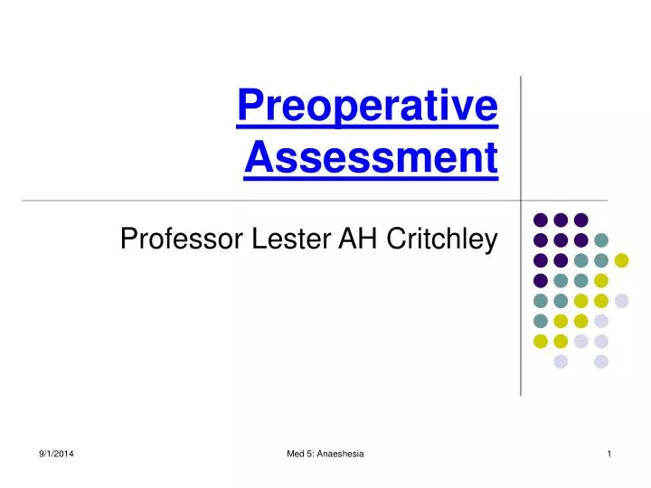 preoperative assessment