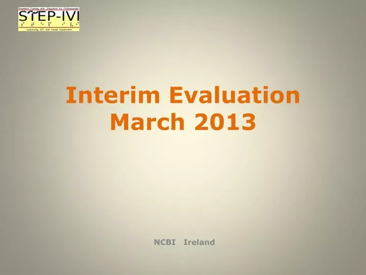 interim evaluation march 2013