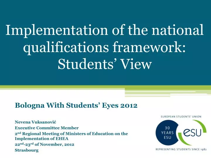 implementation of the national qualifications framework students view