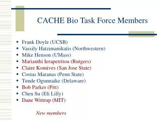 CACHE Bio Task Force Members