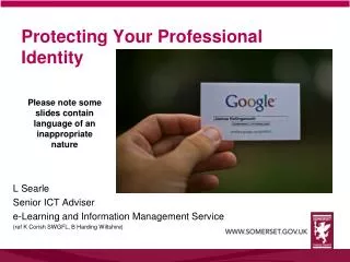 Protecting Your Professional Identity