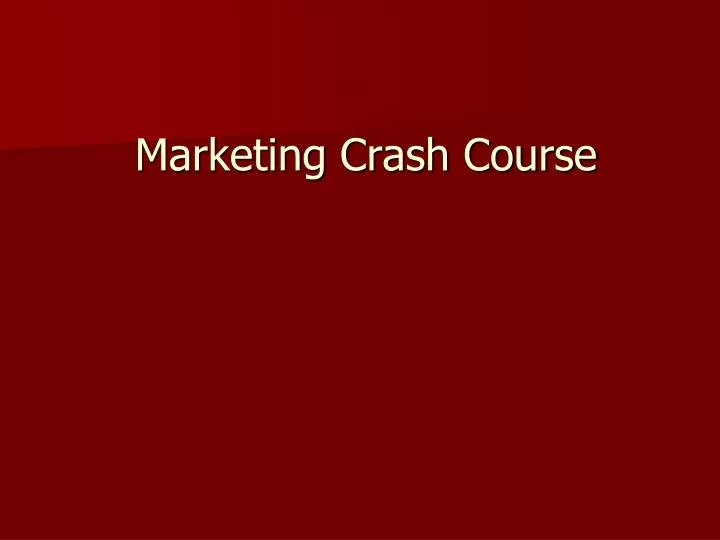 marketing crash course